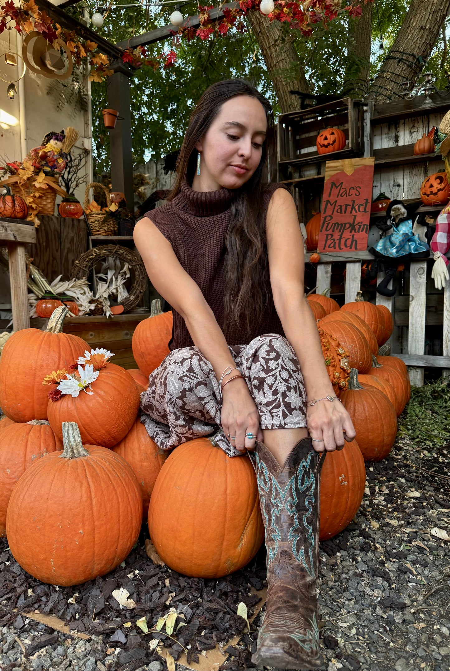 Brown Turtleneck Vest