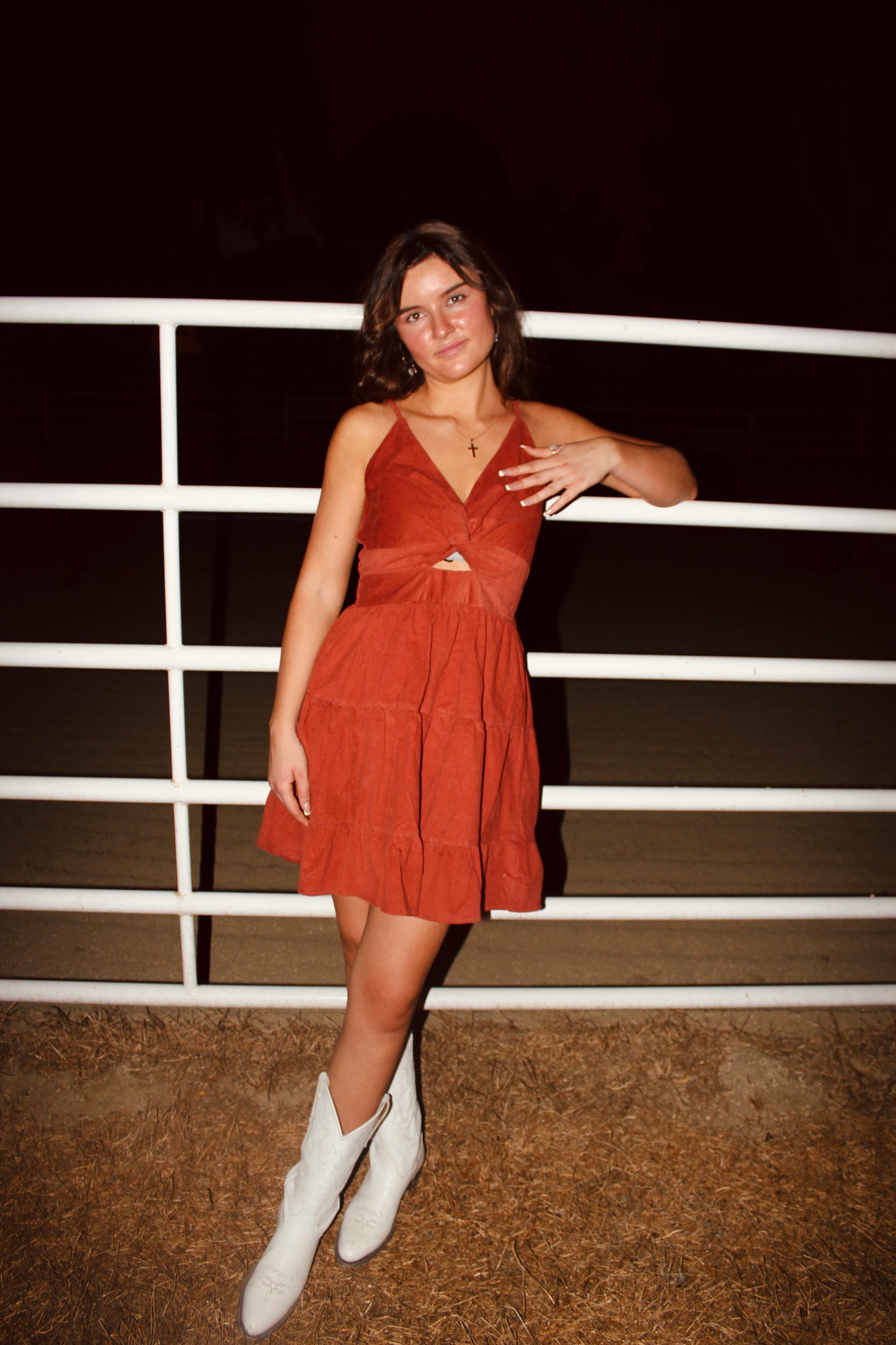 Terracotta Corduroy Dress