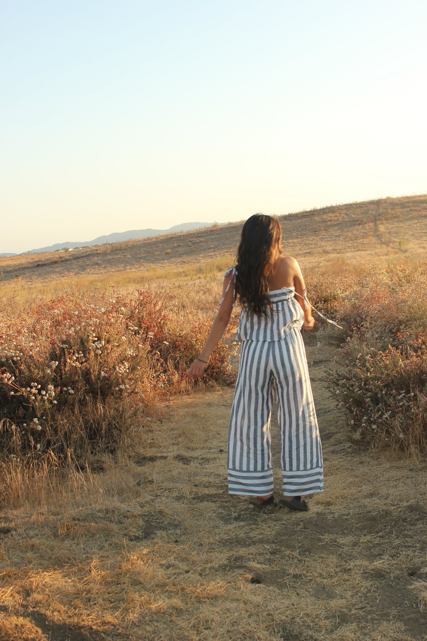 White Navy Striped Tank