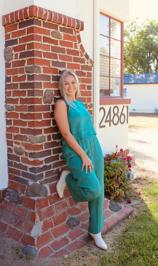 Green Linen Pants