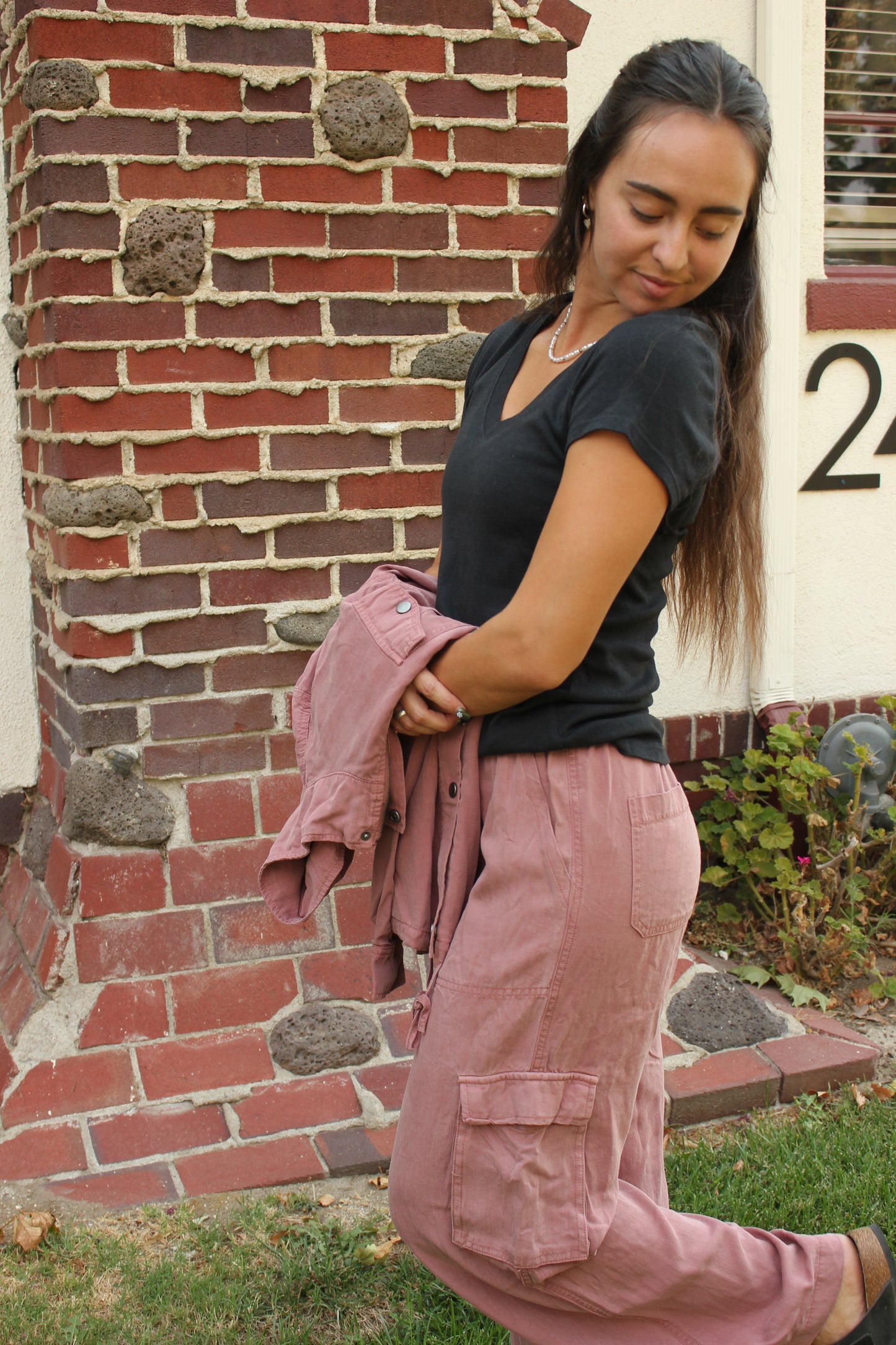 Marsala Tencel Cargo Pants